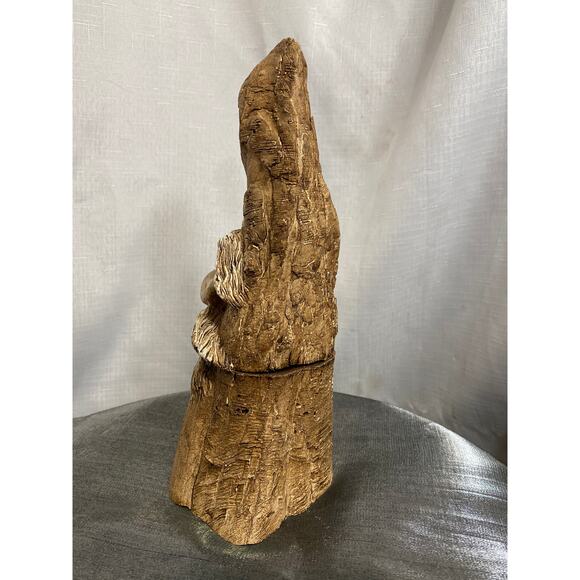 Carved Tree Spirit Old Man Wizard Faux Wood Figure and Stash Box 10 in tall  EUC - Picture 7 of 16